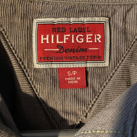 TOMMY HILFIGER khaki green button up corduroy - Picture 4 of 7